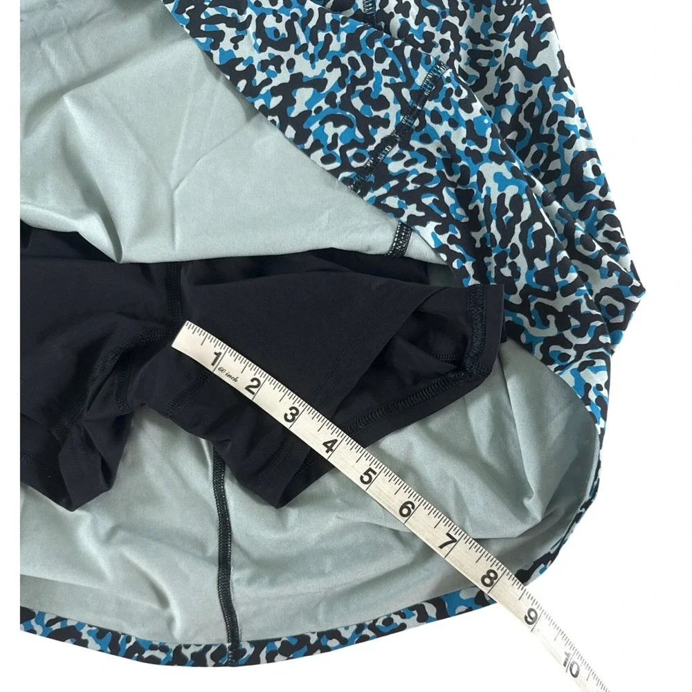 Athleta Infinity Printed Dress Clouded Leopard Blue XS Built in Shorts $119 Golf